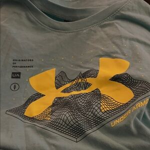Under Armour Light Blue Tee with Yellow Graphic